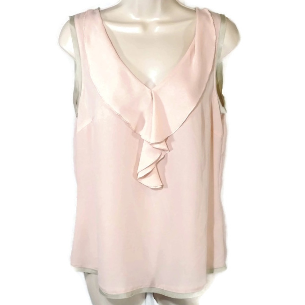 Antonio Melani Ruffle Front Tank Top Shell Size S - Picture 1 of 6